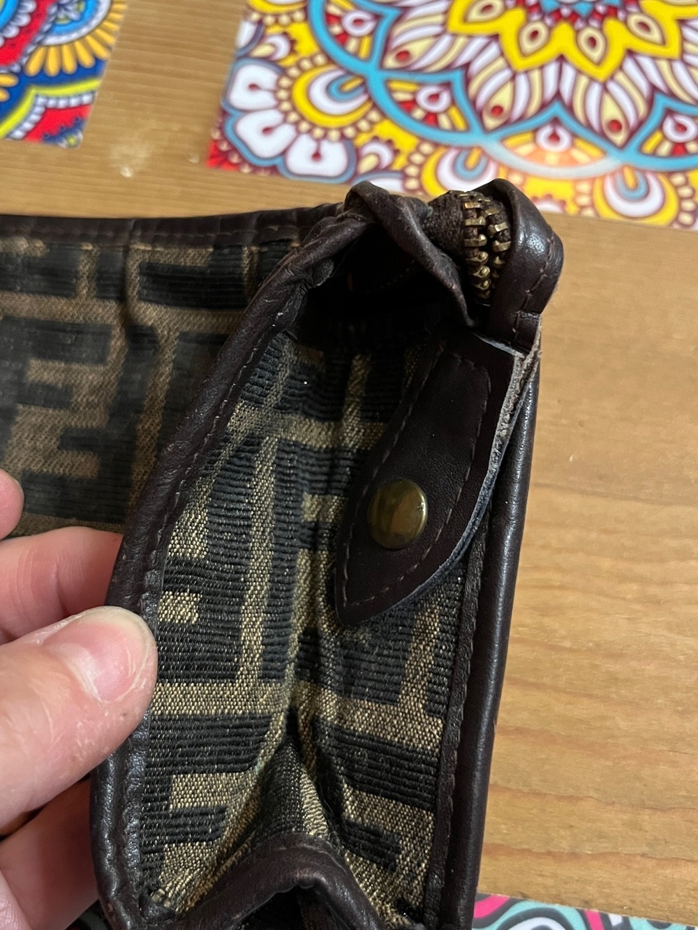 Fendi Brown & Dark Brown FF Logo Small Clutch Vintage 1970-1980 - Picture 15 of 15